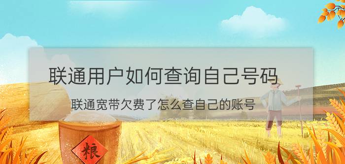 联通用户如何查询自己号码 联通宽带欠费了怎么查自己的账号？